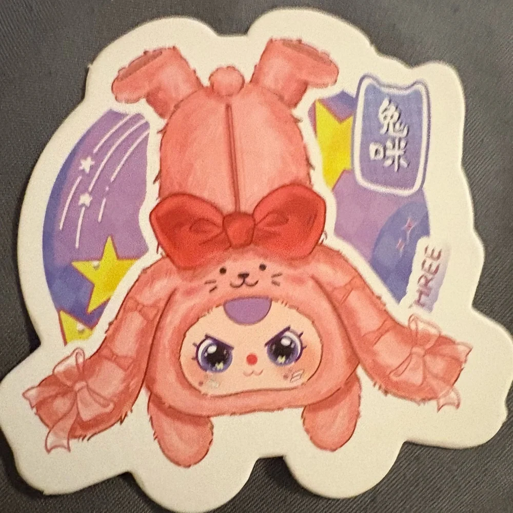 Baby Three pink bunny plush pencil case - Picture 2 of 10